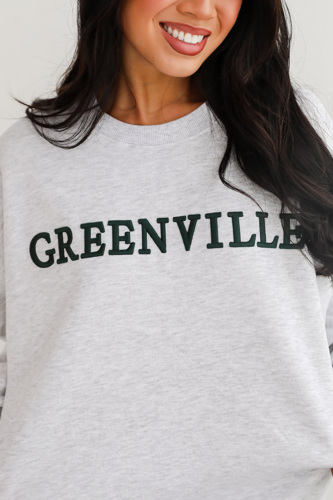 Heather Grey Greenville Embroidered Sweatshirt