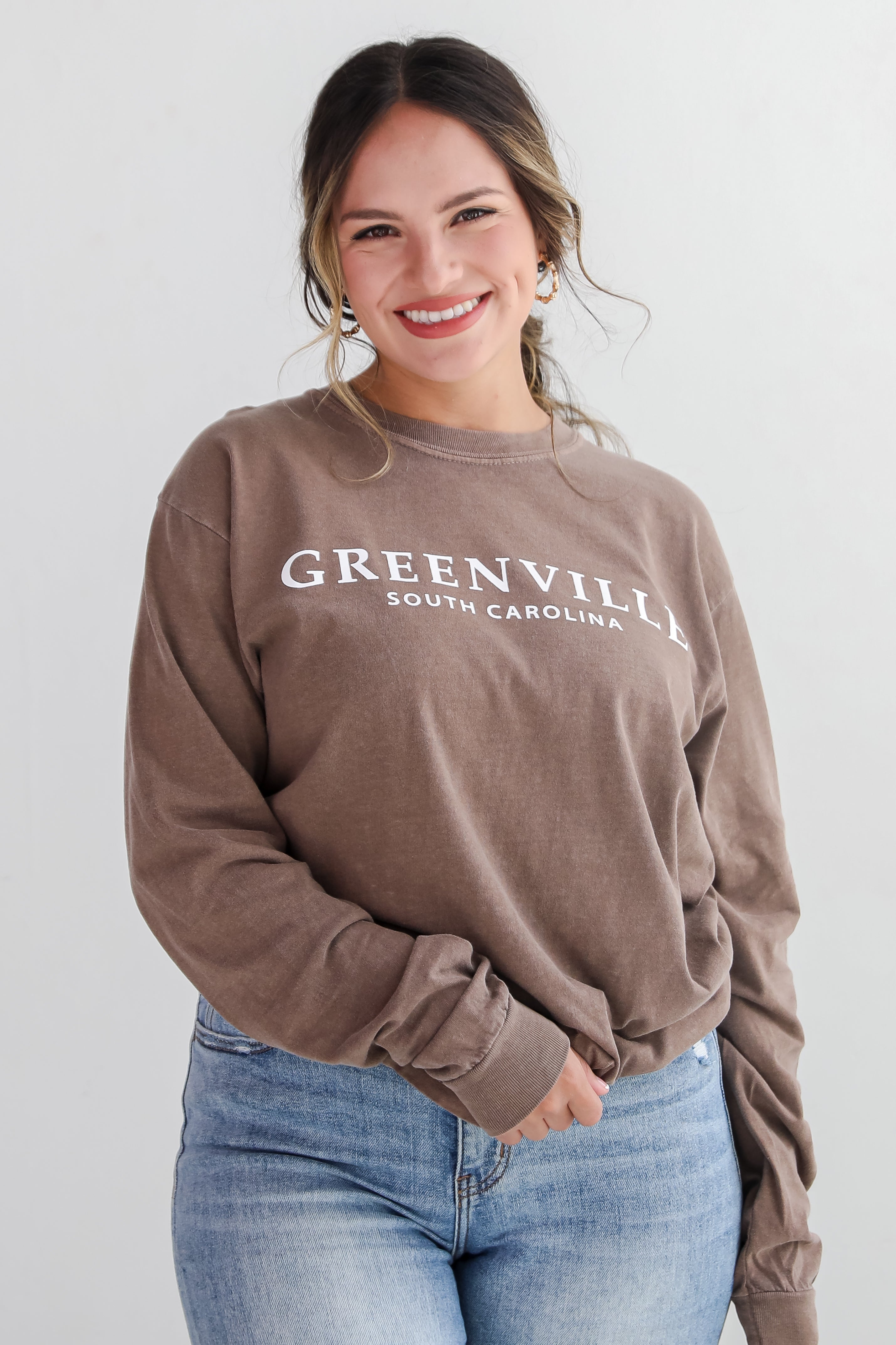 Brown Greenville South Carolina Long Sleeve Tee