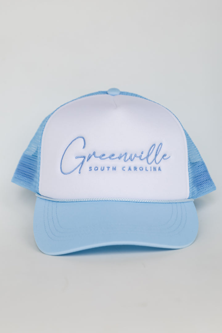 Light Blue Greenville South Carolina Trucker Hat