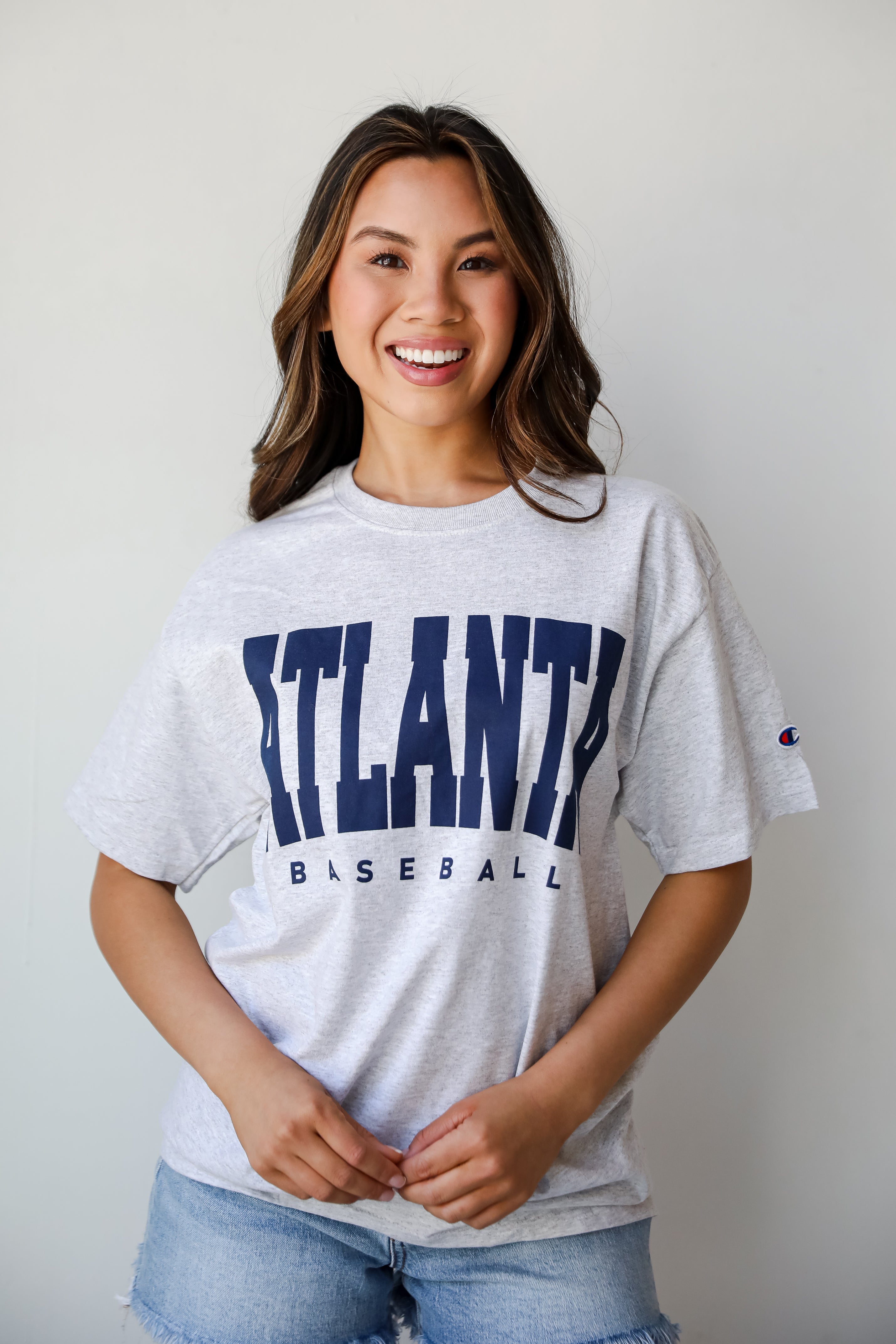 Heather Grey Atlanta Baseball Graphic Tee