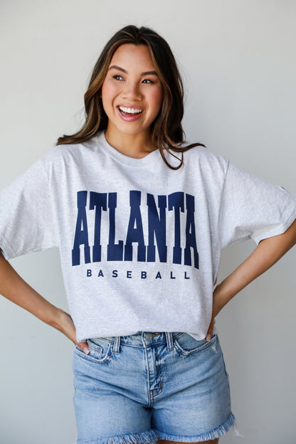 Heather Grey Atlanta Baseball Graphic Tee