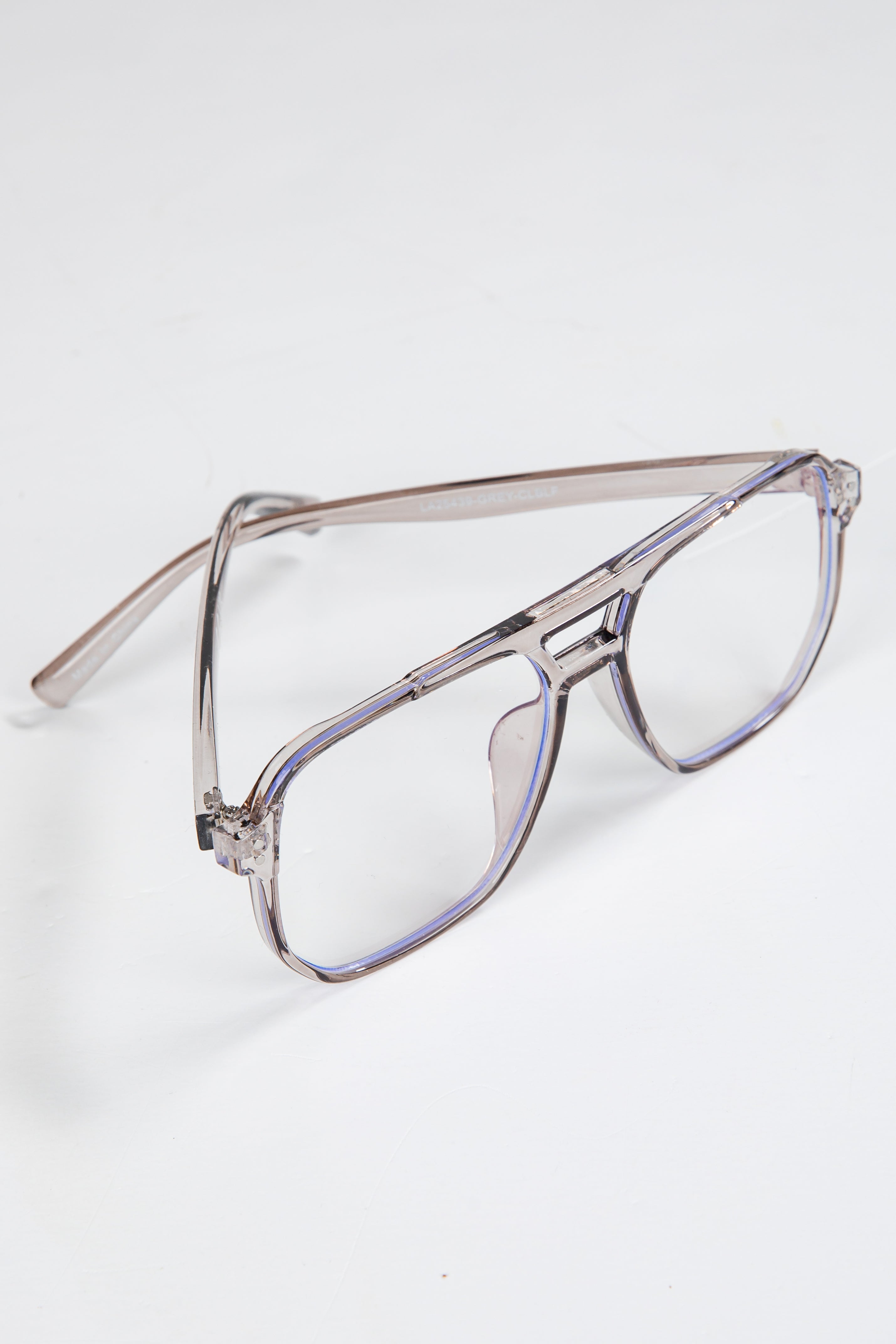Clear eyeglasses on a white background