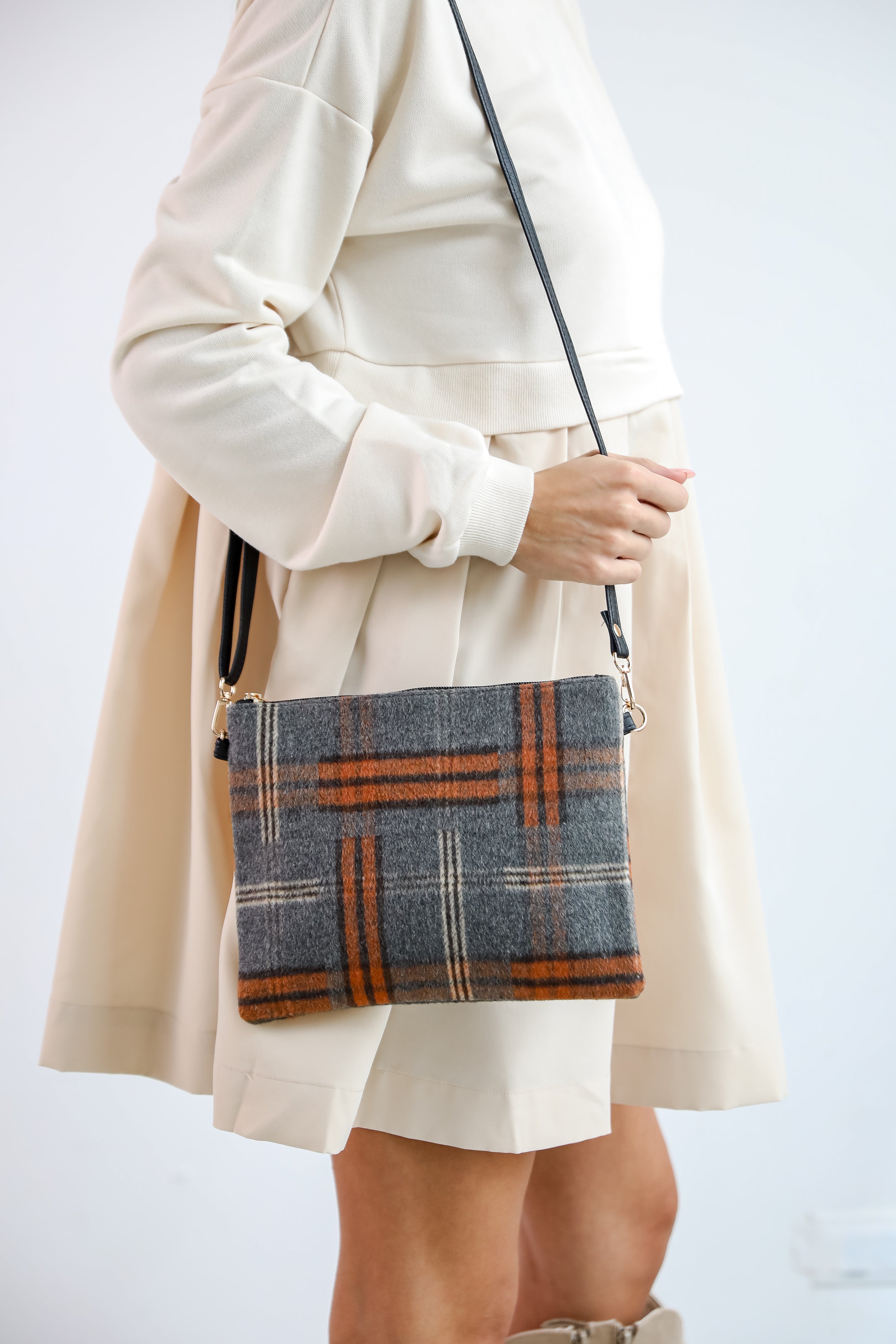 Tasteful Aesthetic Plaid Crossbody Bag