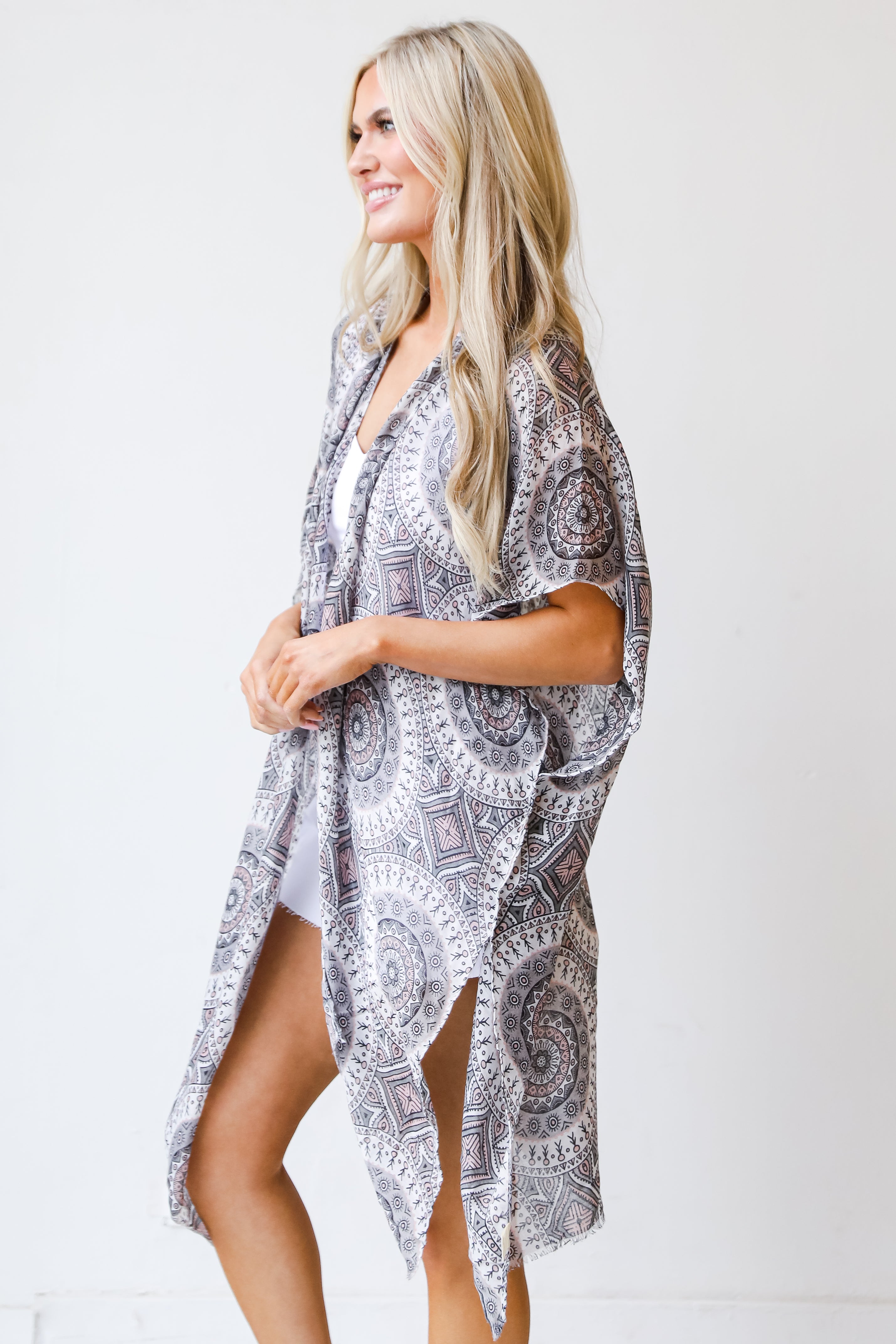 grey Kimono side view