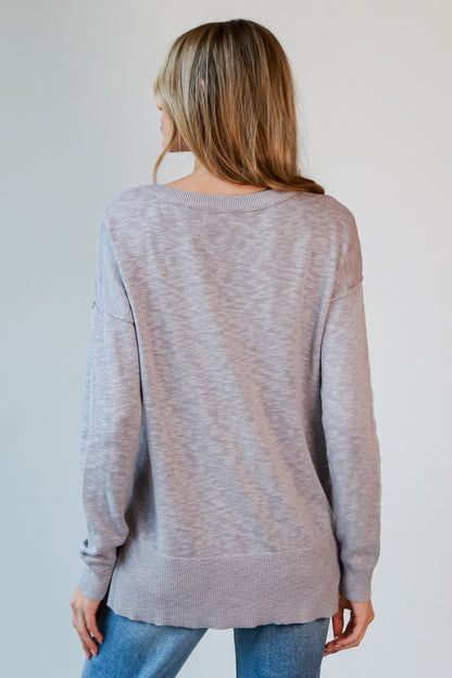 heather grey Lightweight Knit Sweater