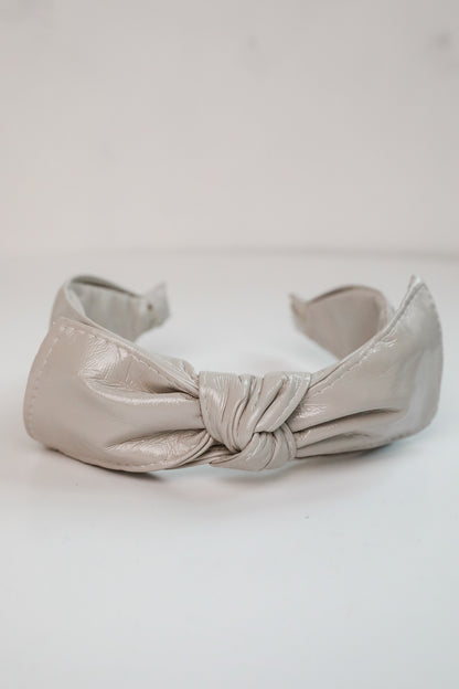 Poised Finish Leather Bow Headband