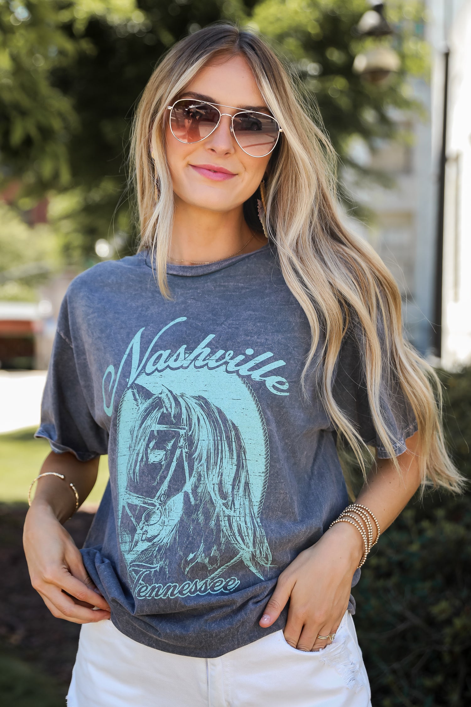 Nashville Tennessee Grey Graphic Tee