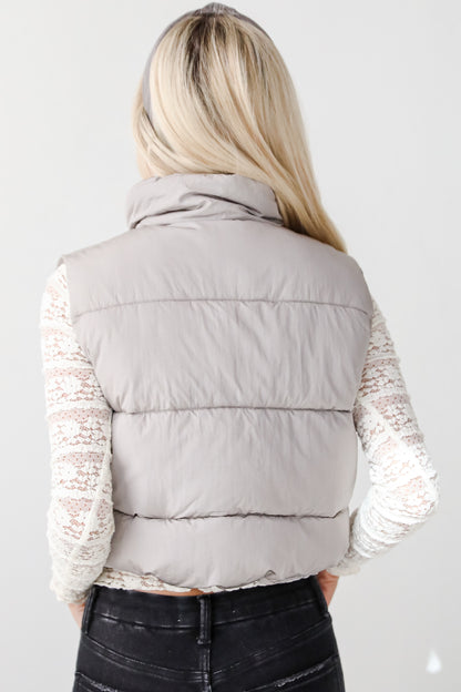 First Frost Light Grey Puffer Vest