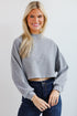 Charmed Vibes Grey Cropped Long Sleeve Top