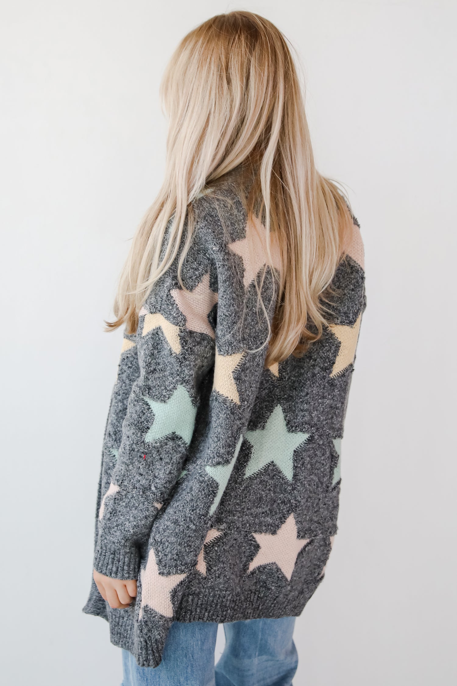 Cozy Outcome Heather Grey Star Cardigan