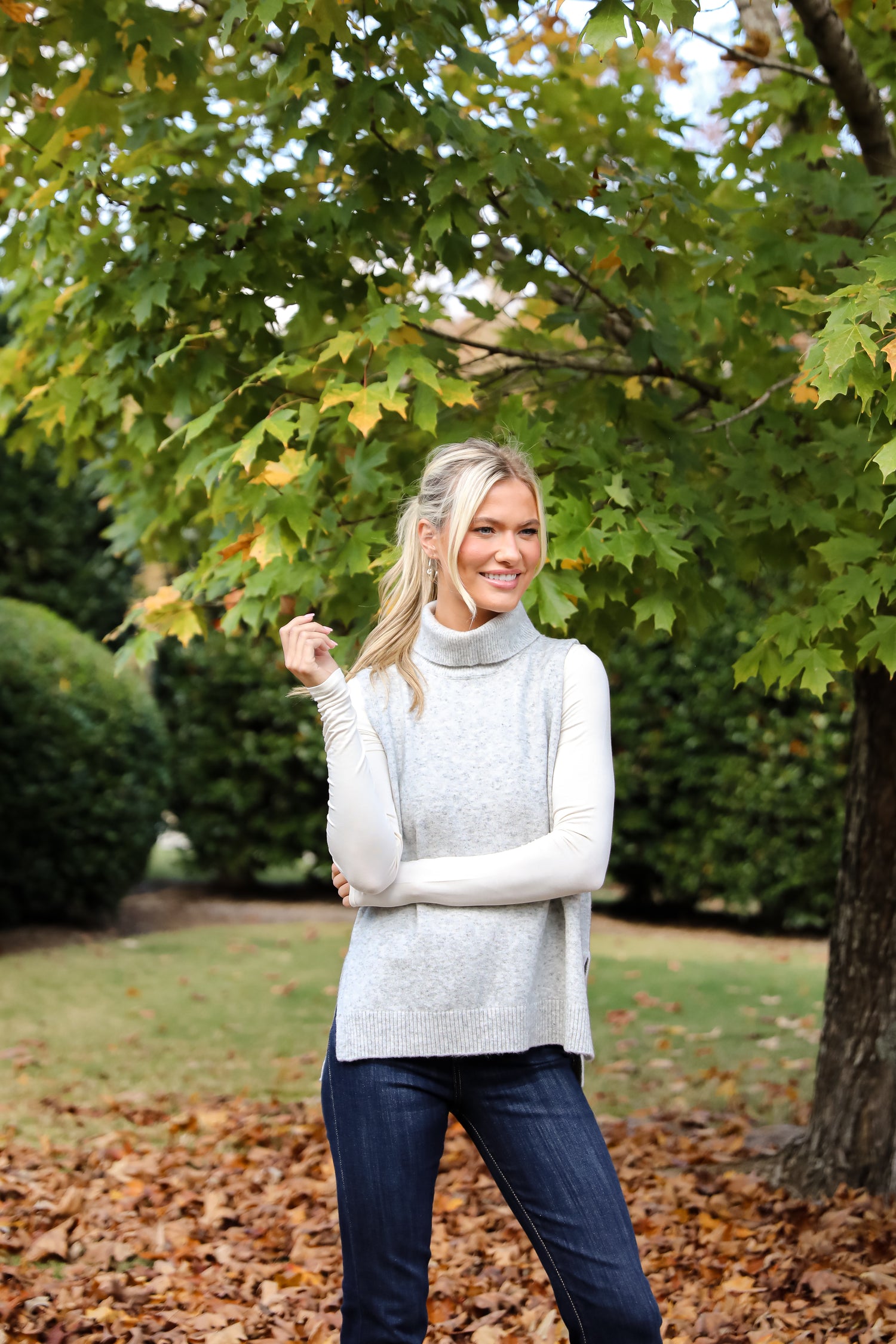 Perfectly Toasty Heather Grey Turtleneck Sweater Top