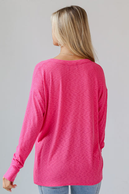 casual Knit Henley Top