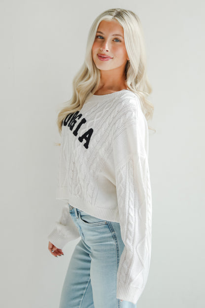 Ivory Georgia Cable Knit Sweater