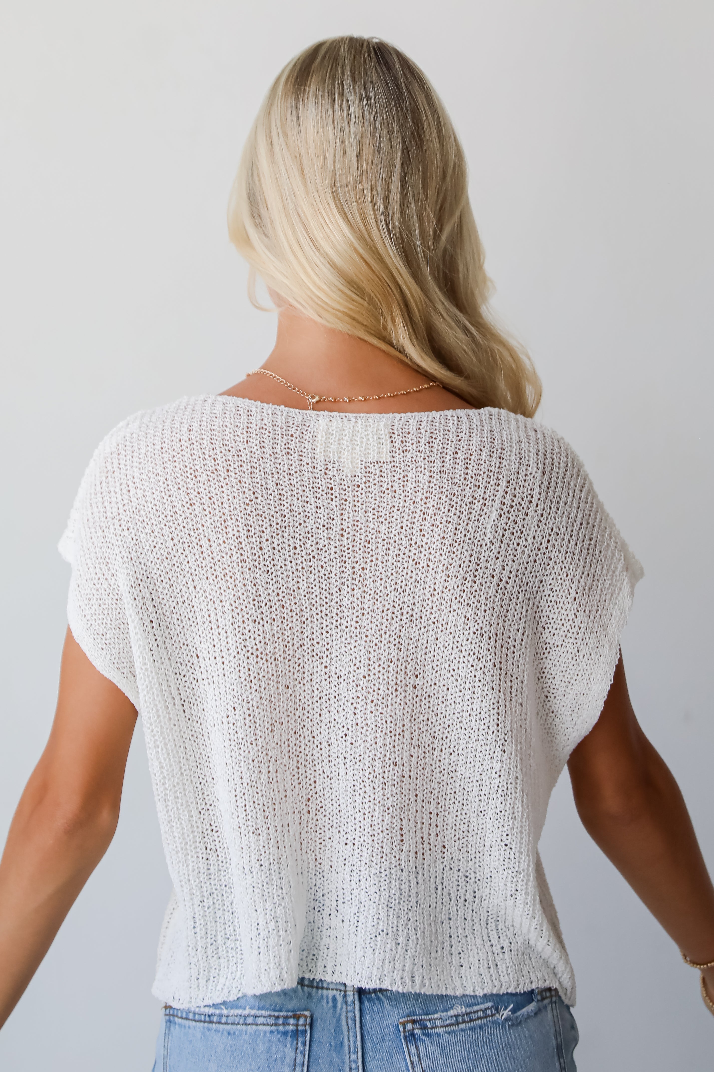 Cool Vibes Off White Lightweight Knit Top