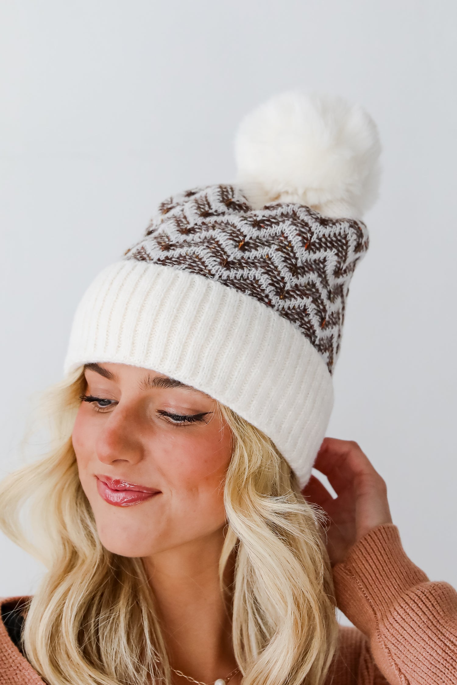 Alpine Poise Ivory Pom Pom Beanie