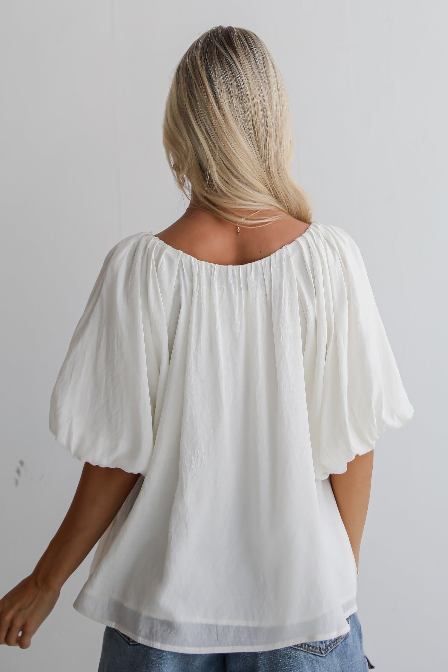 Classic Moment Off White Puff Sleeve Blouse