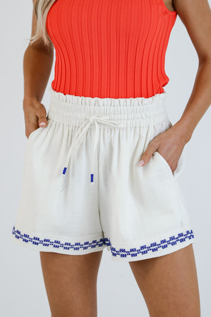Mykonos Memories Ivory Shorts