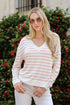 Certainly Cute Ivory Striped Lightweight Knit Top