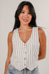 Catching Compliments Ivory Striped Vest