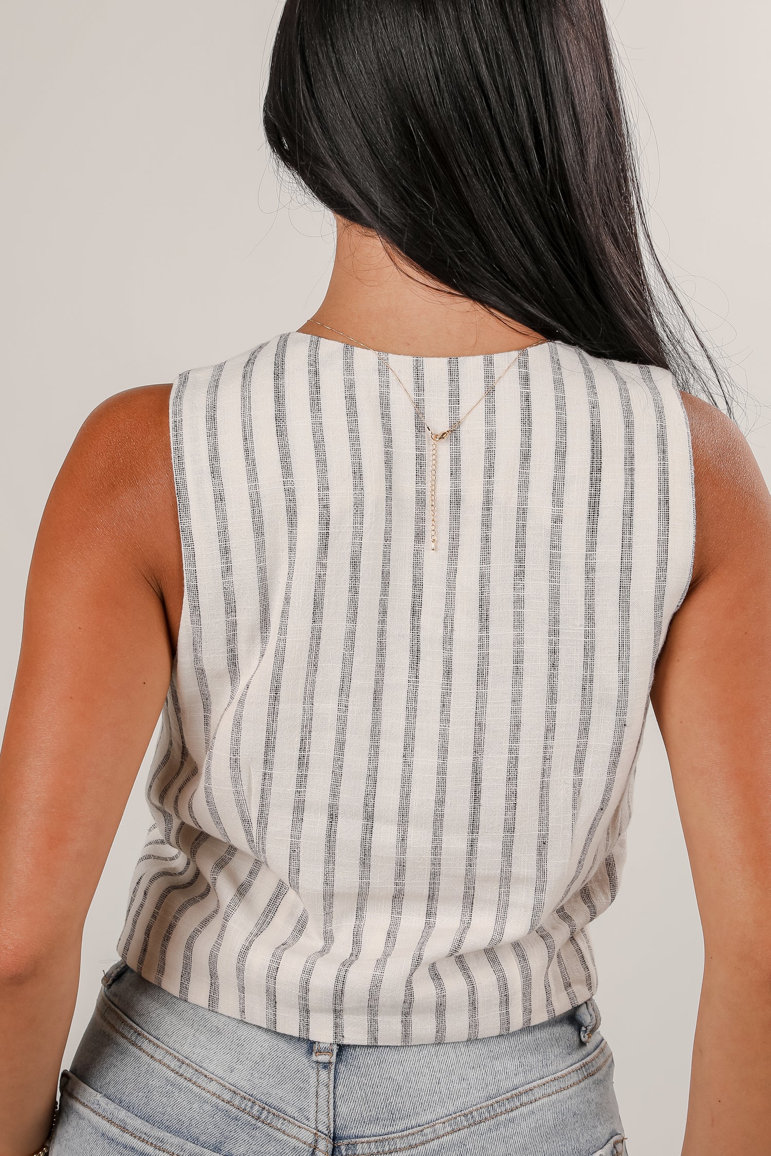 Catching Compliments Ivory Striped Vest