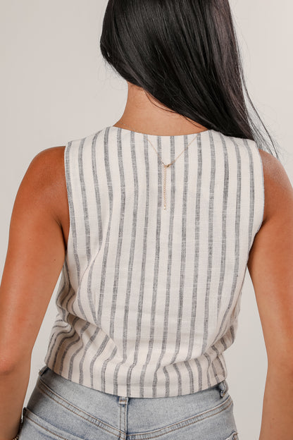 Catching Compliments Ivory Striped Vest