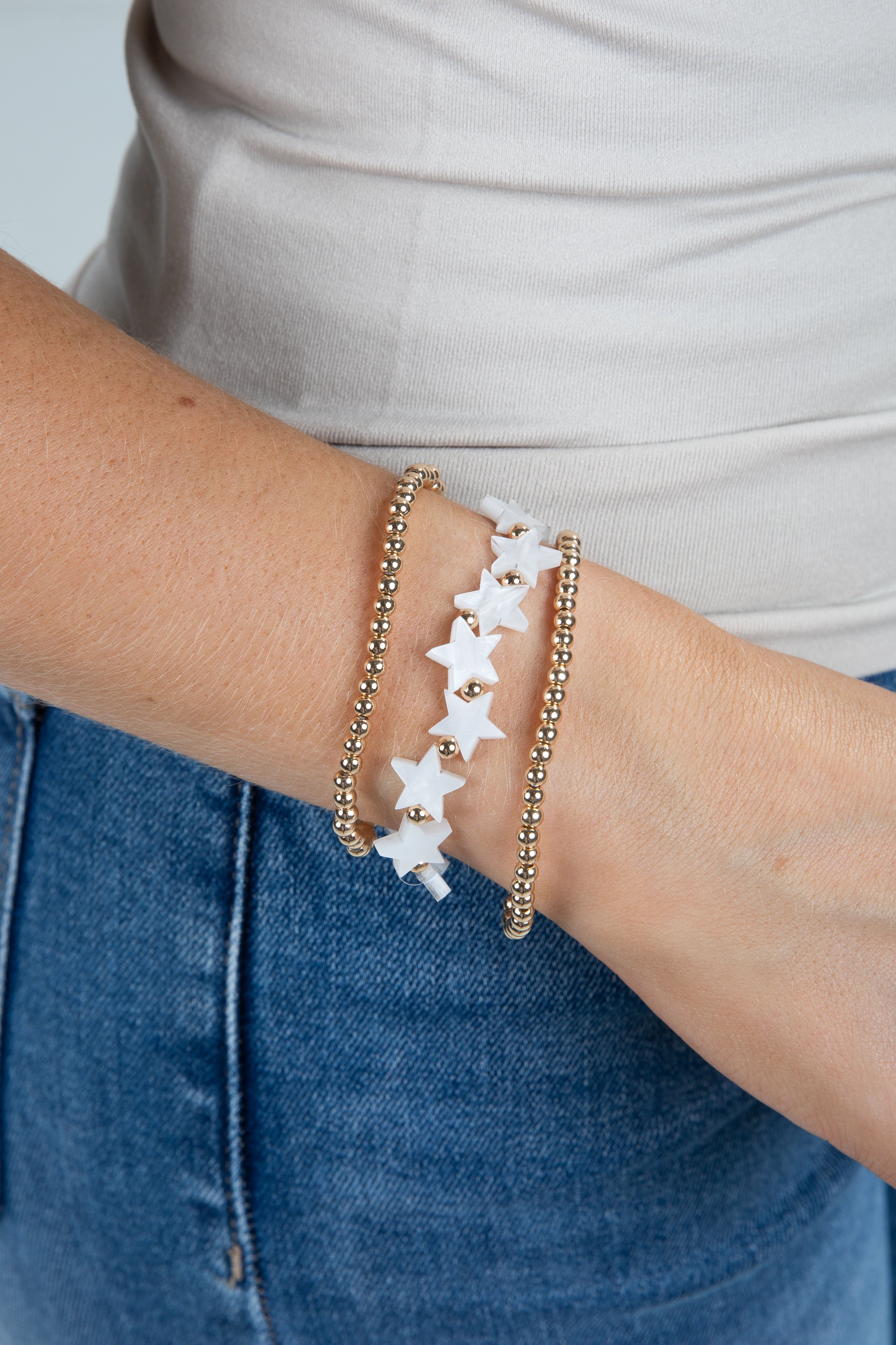 Star-shaped bracelet on a person&