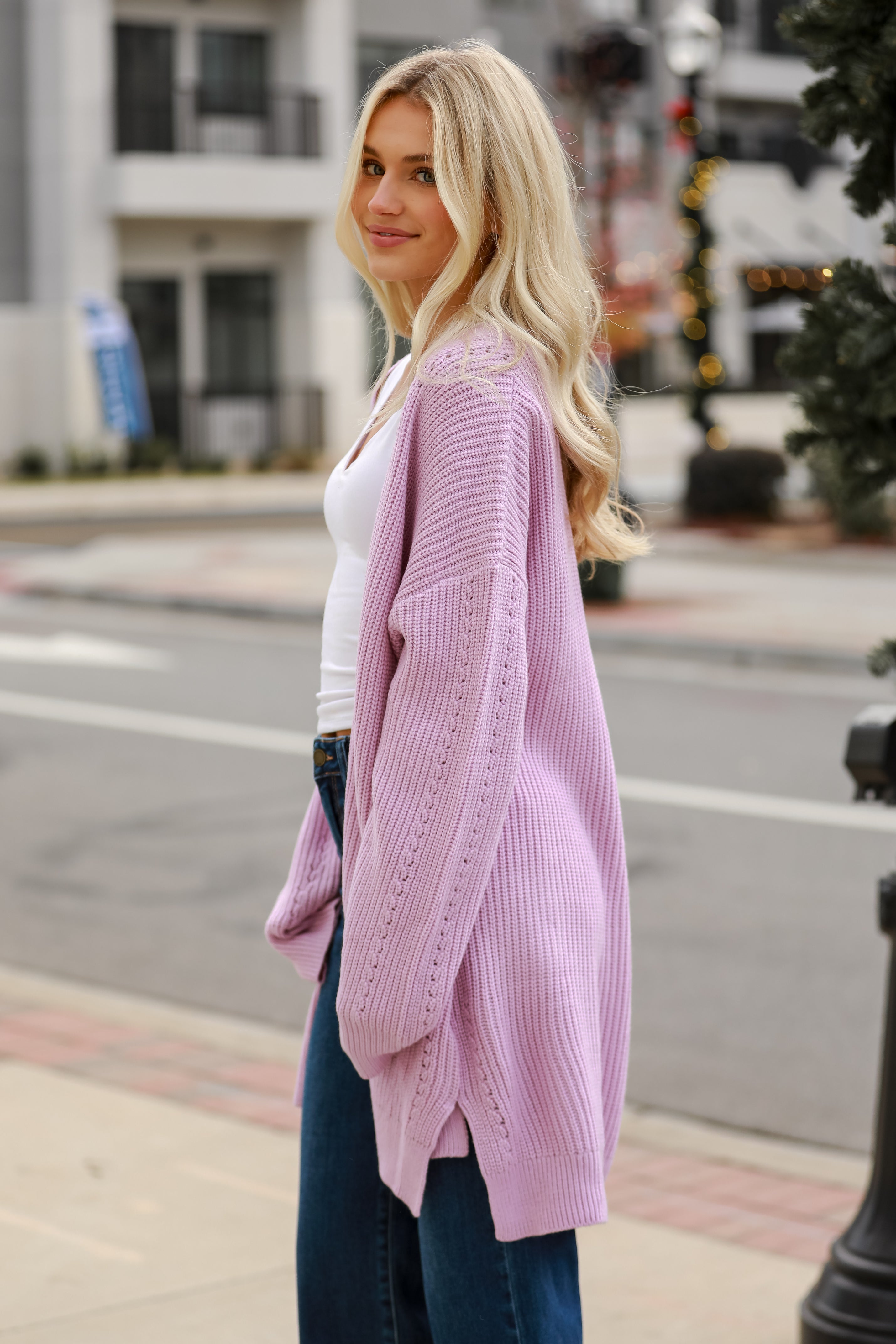 cute purple Cardigan