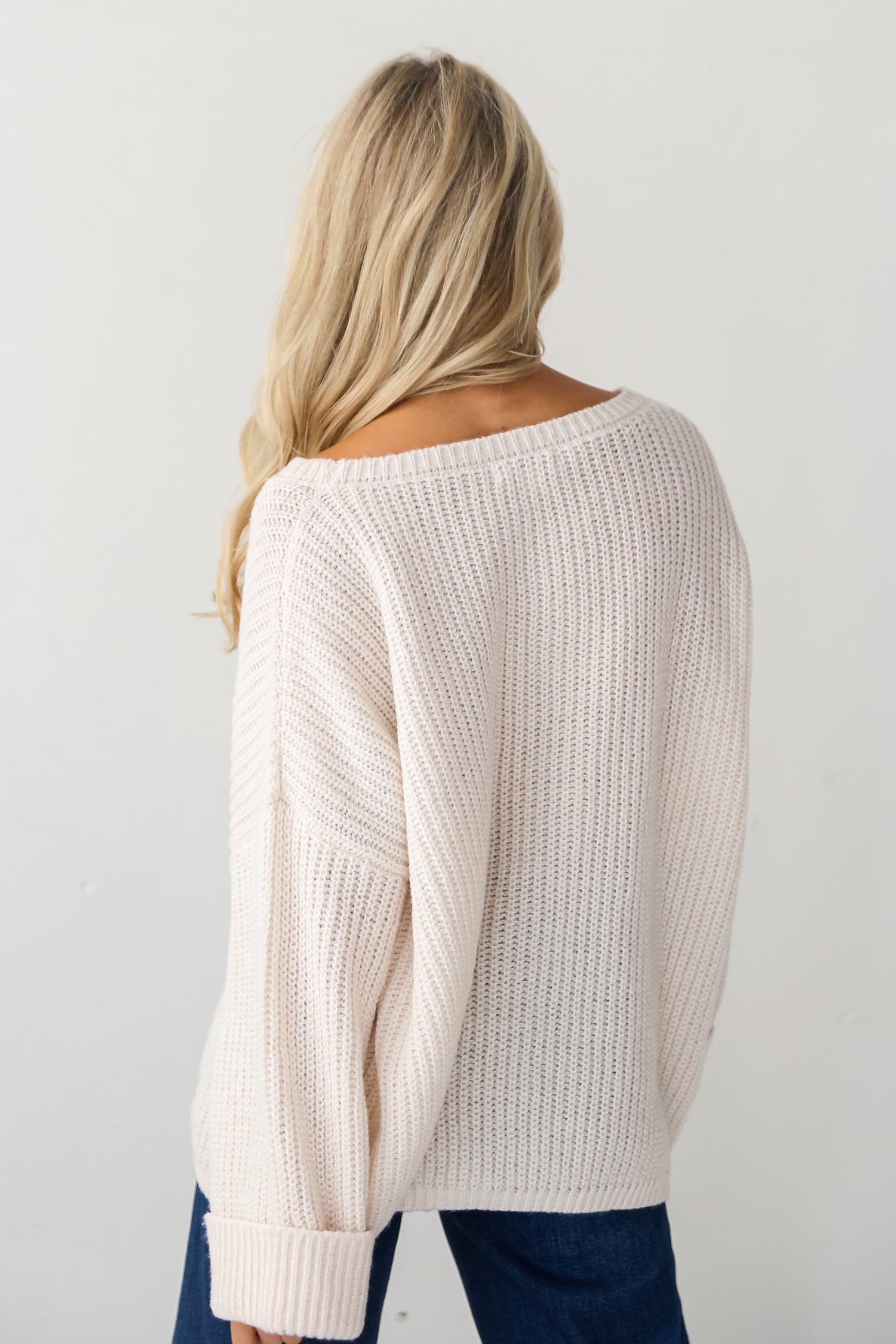 cream Oversized Sweater back view