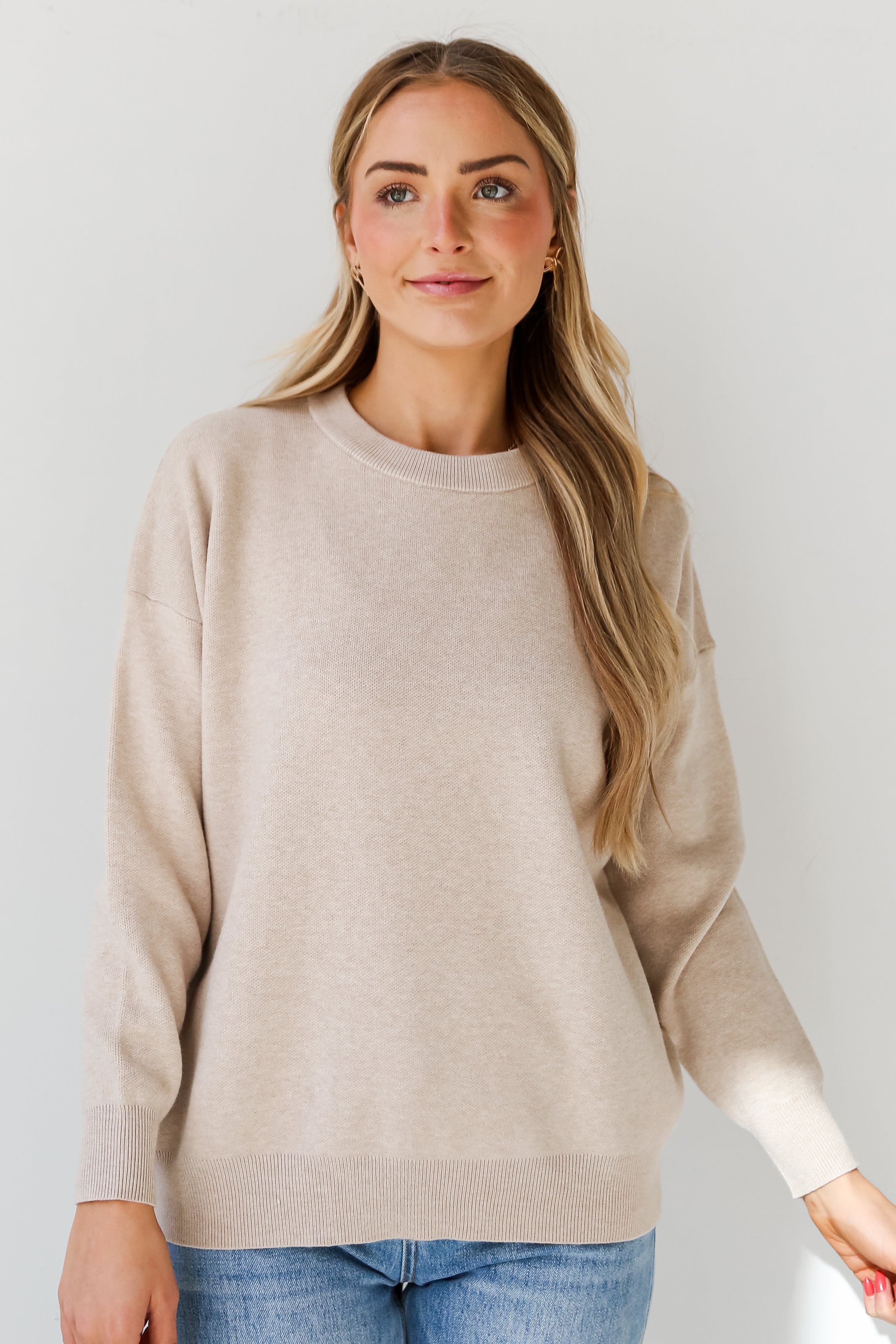 cute taupe Oversized Sweater