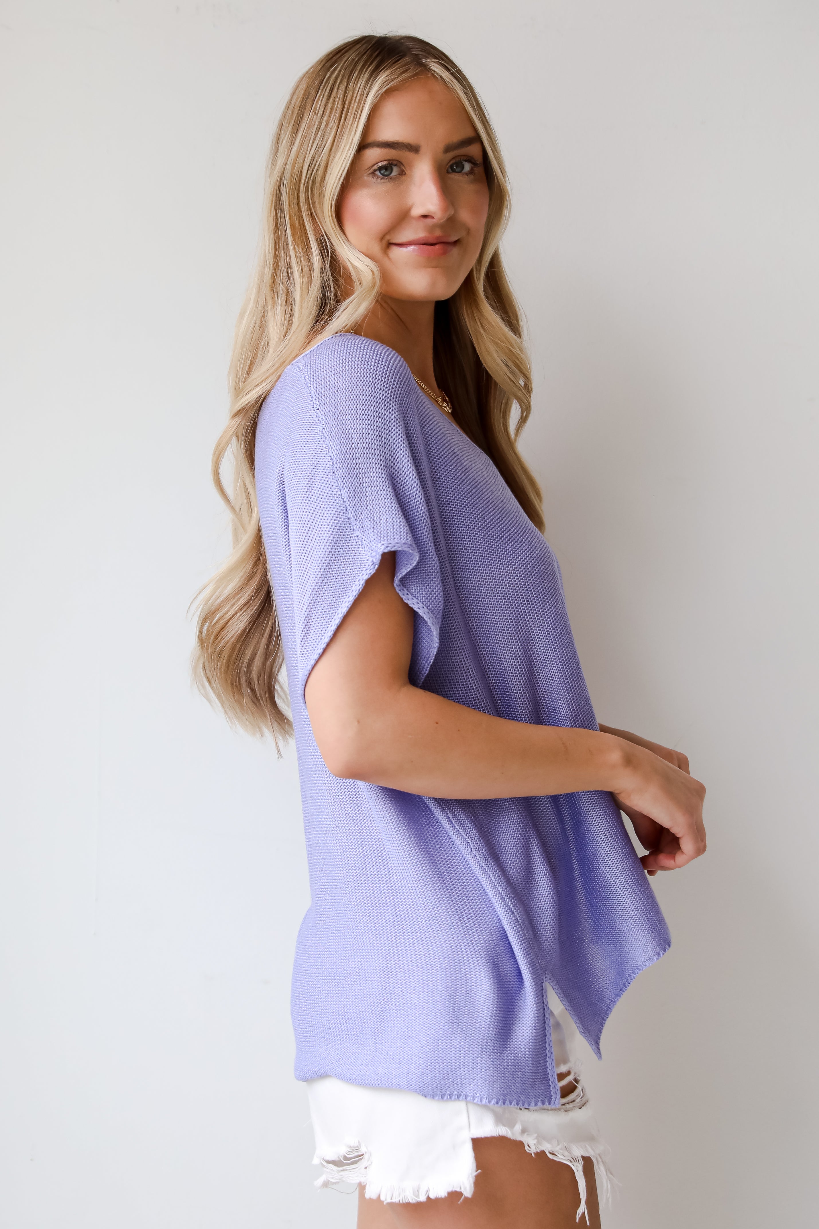 basic periwinkle tee