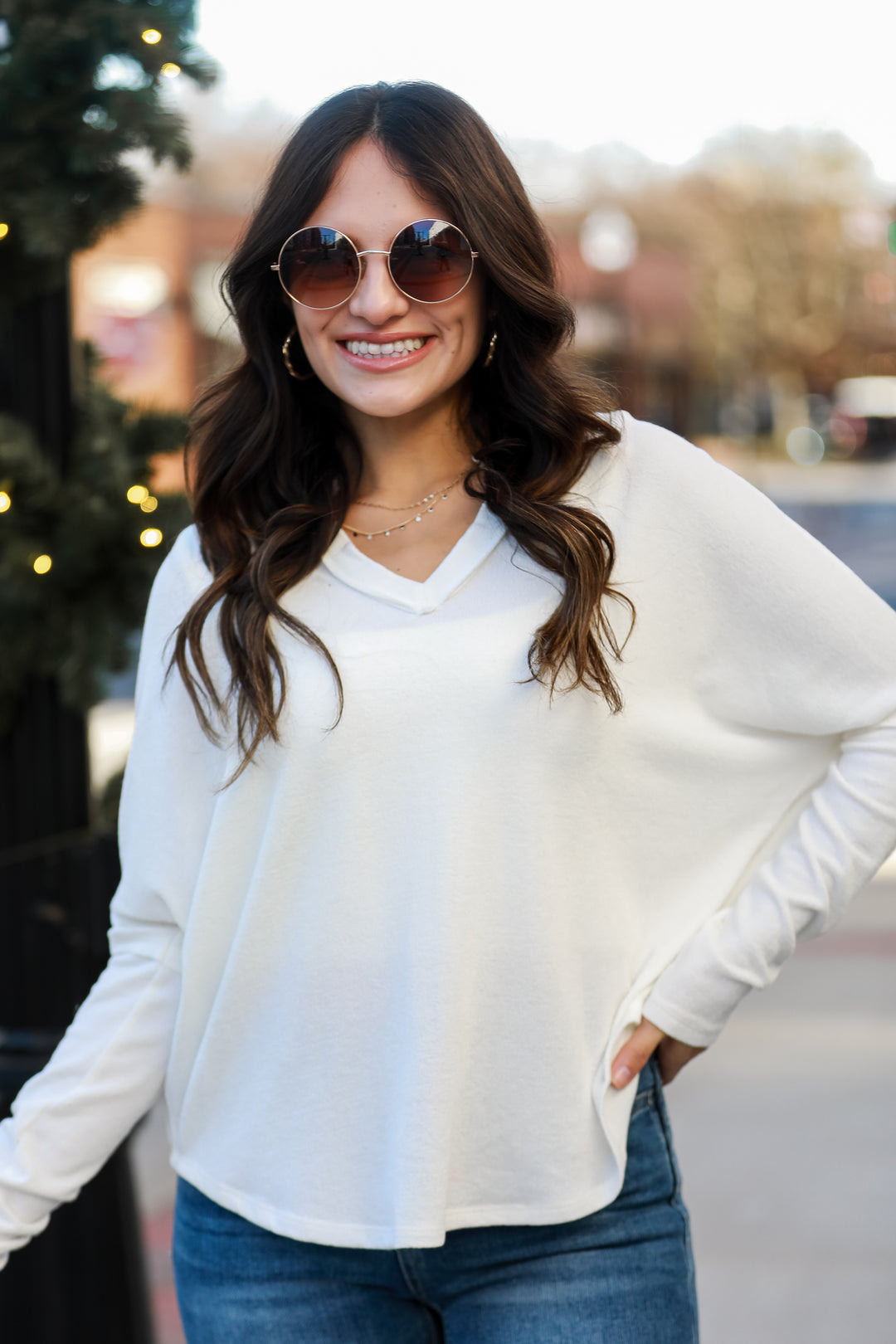 white Knit Top