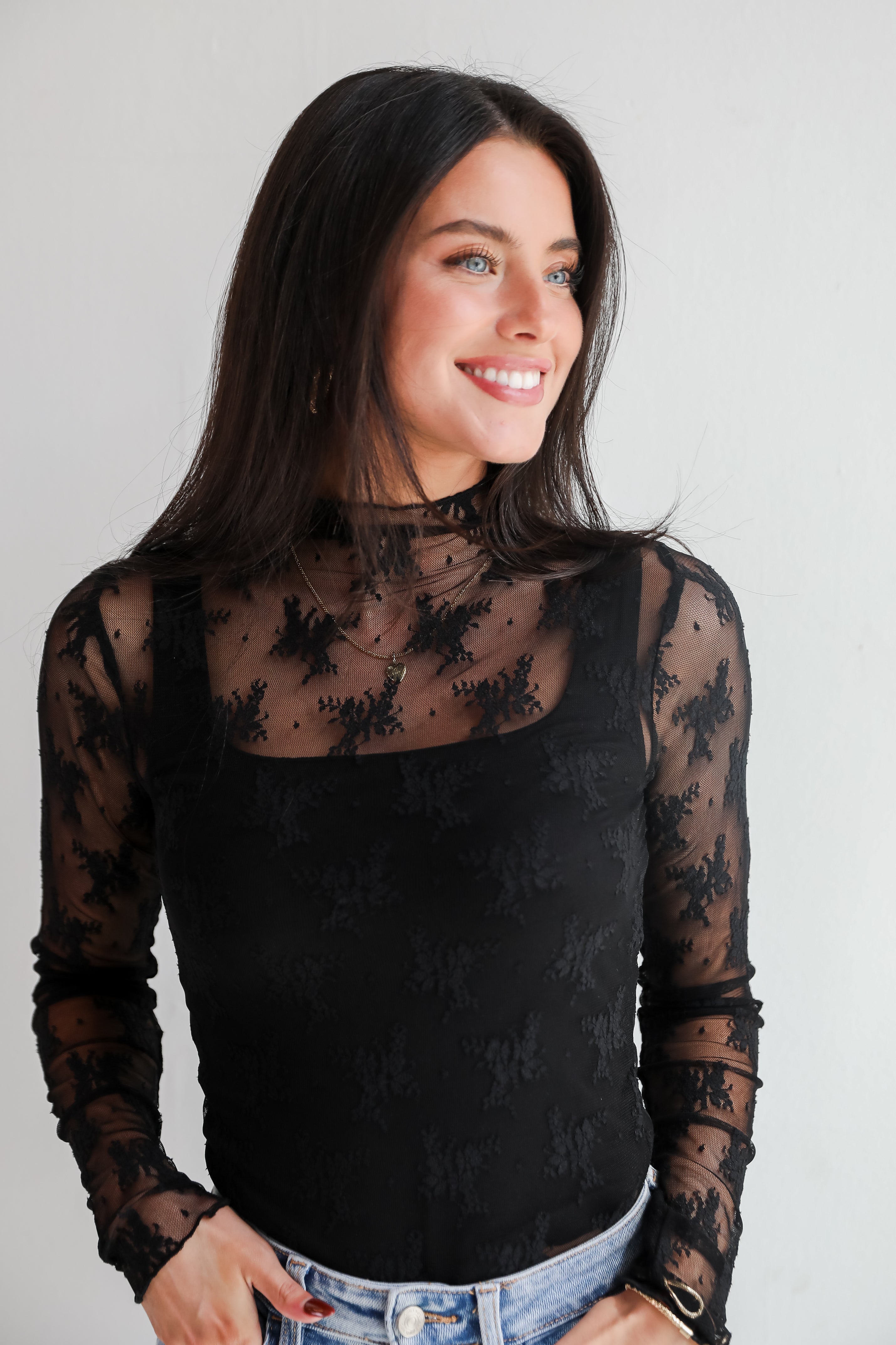 Gorgeous Attraction Lace Mesh Top