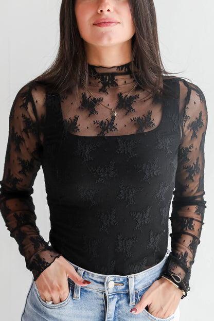 Gorgeous Attraction Lace Mesh Top