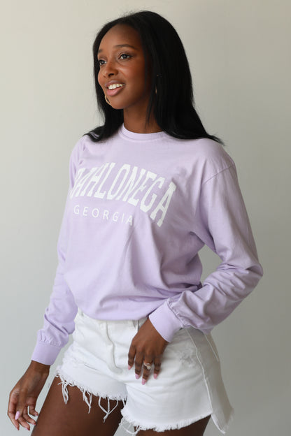 Lavender Dahlonega Georgia Long Sleeve Tee side view