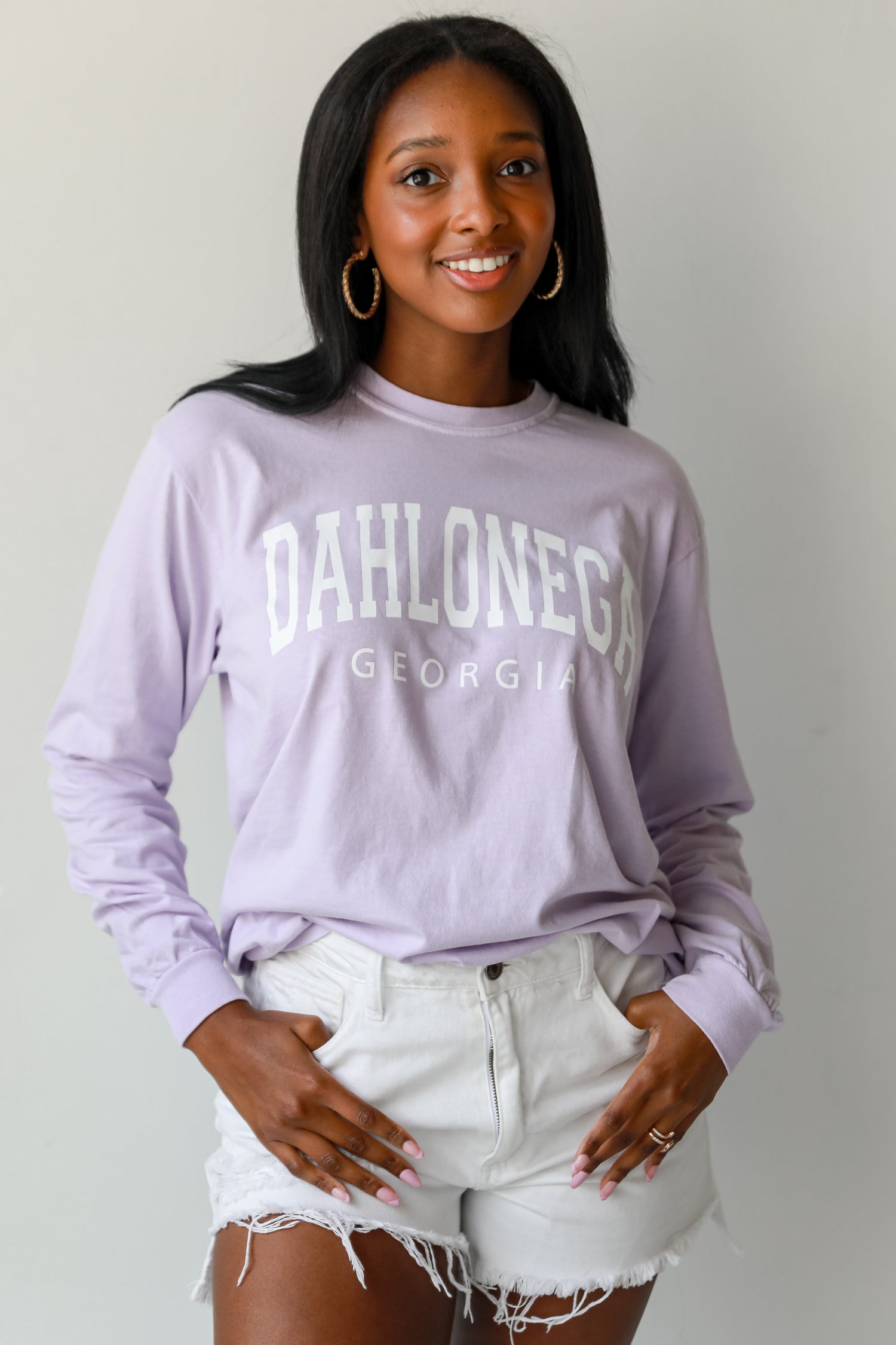 Lavender Dahlonega Georgia Long Sleeve Tee front view