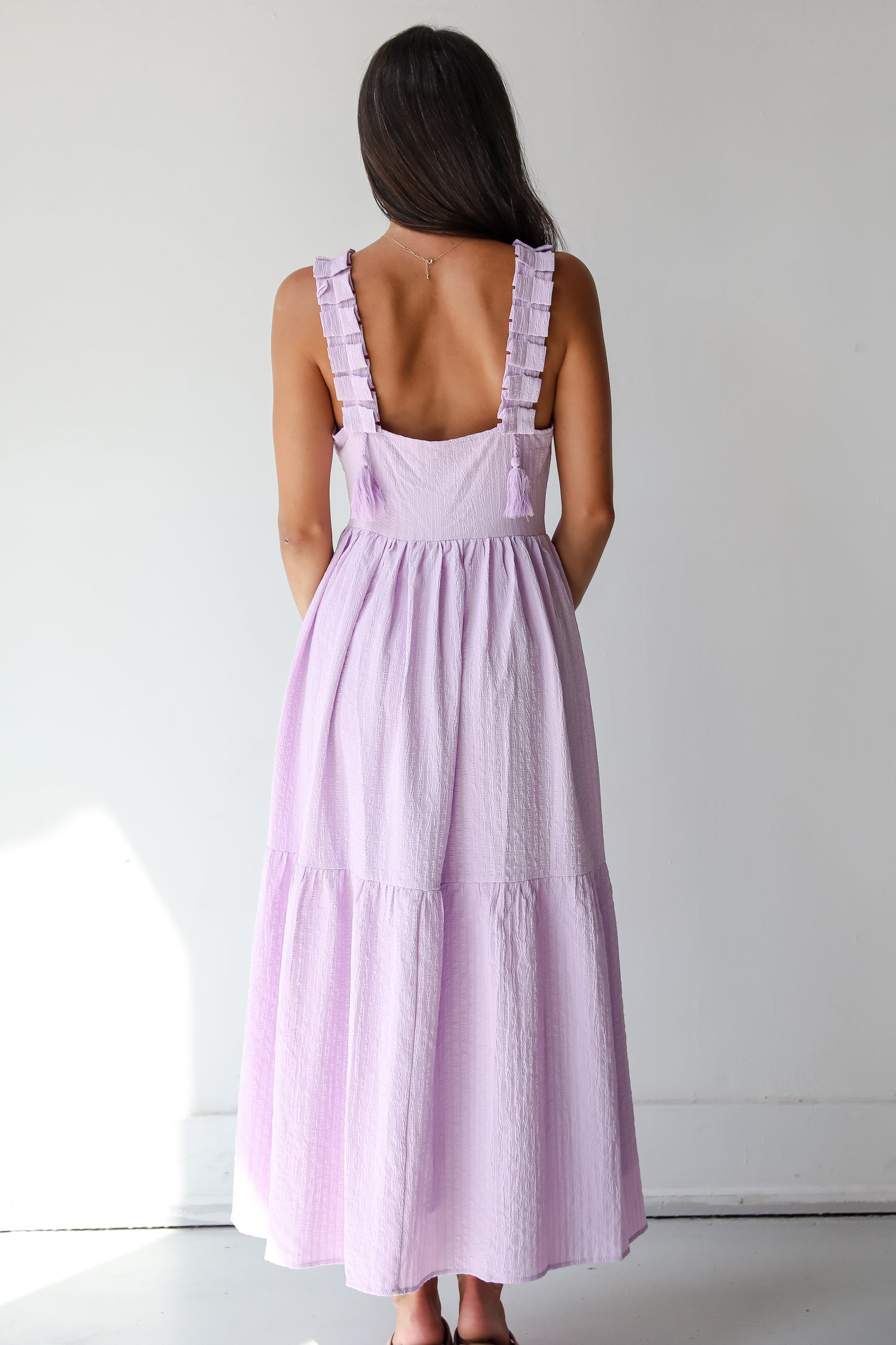 Truly Magnetic Lavender Tiered Maxi Dress