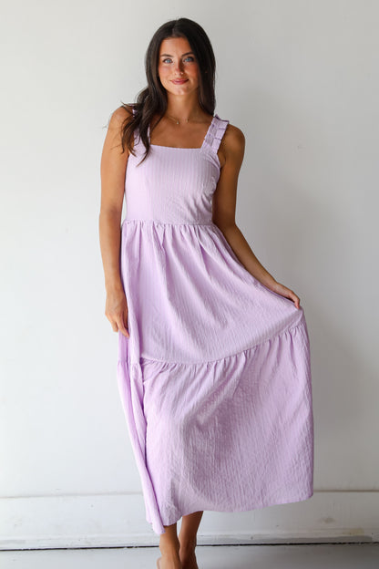 Truly Magnetic Lavender Tiered Maxi Dress