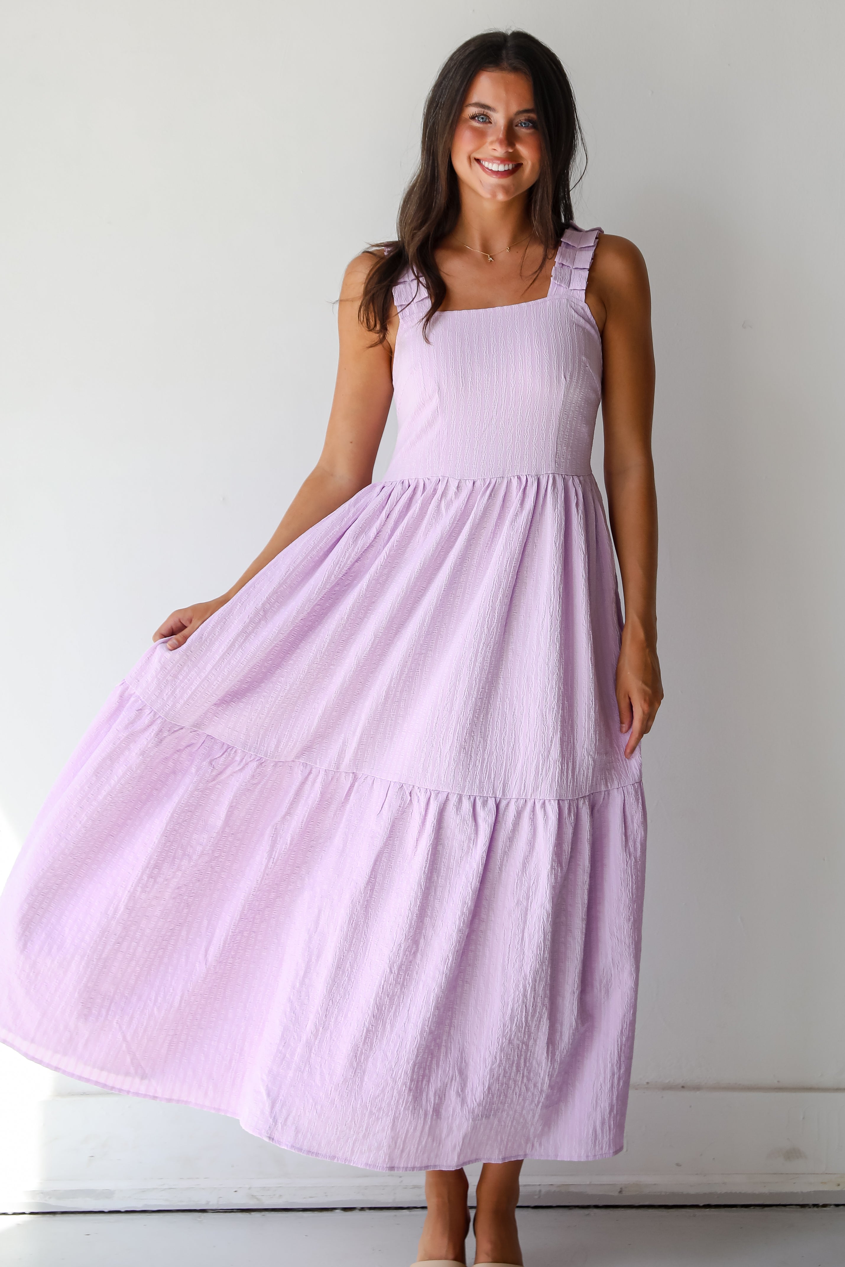 Truly Magnetic Lavender Tiered Maxi Dress