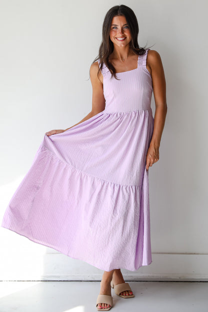 Truly Magnetic Lavender Tiered Maxi Dress