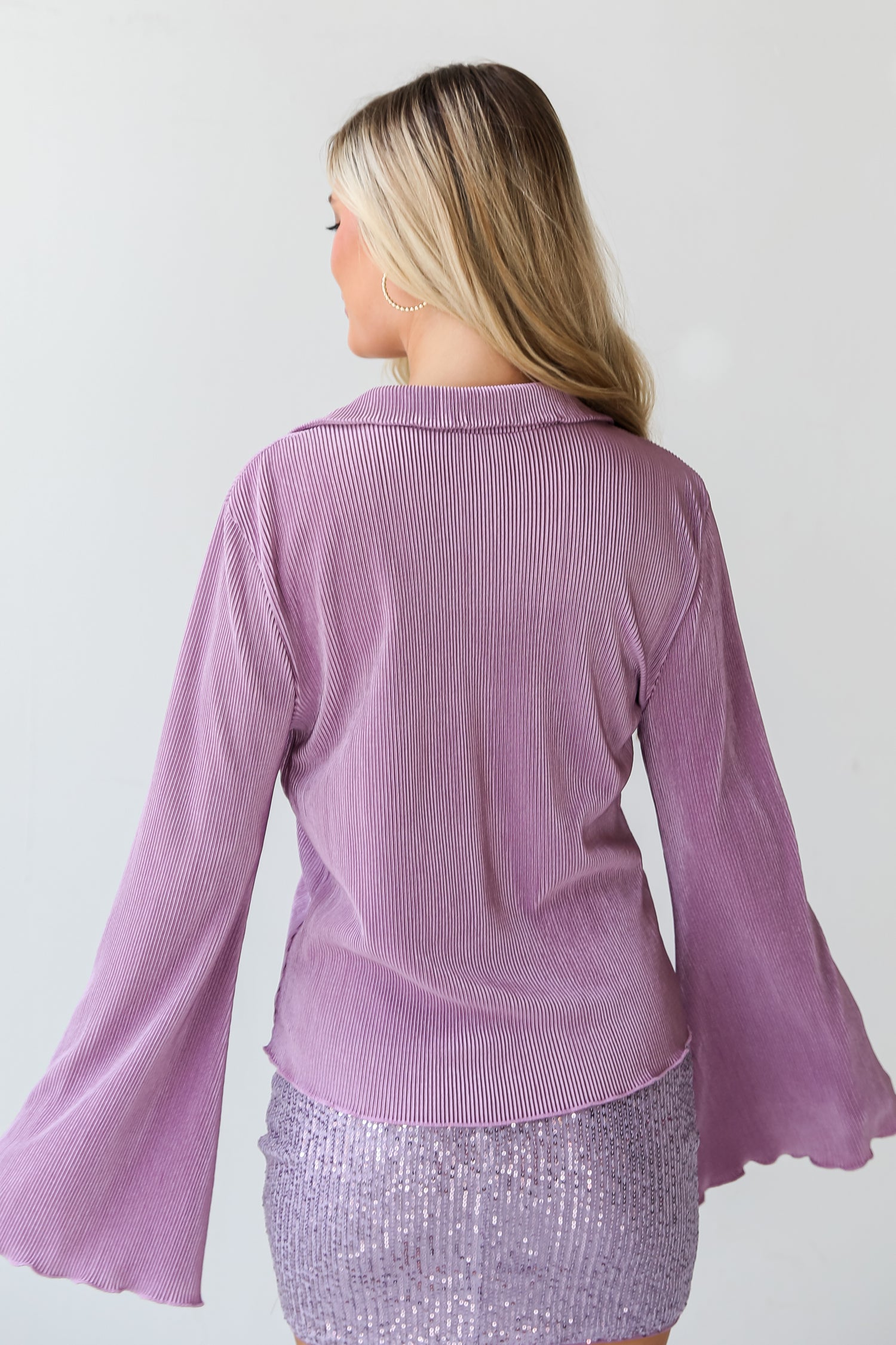 purple plisse top