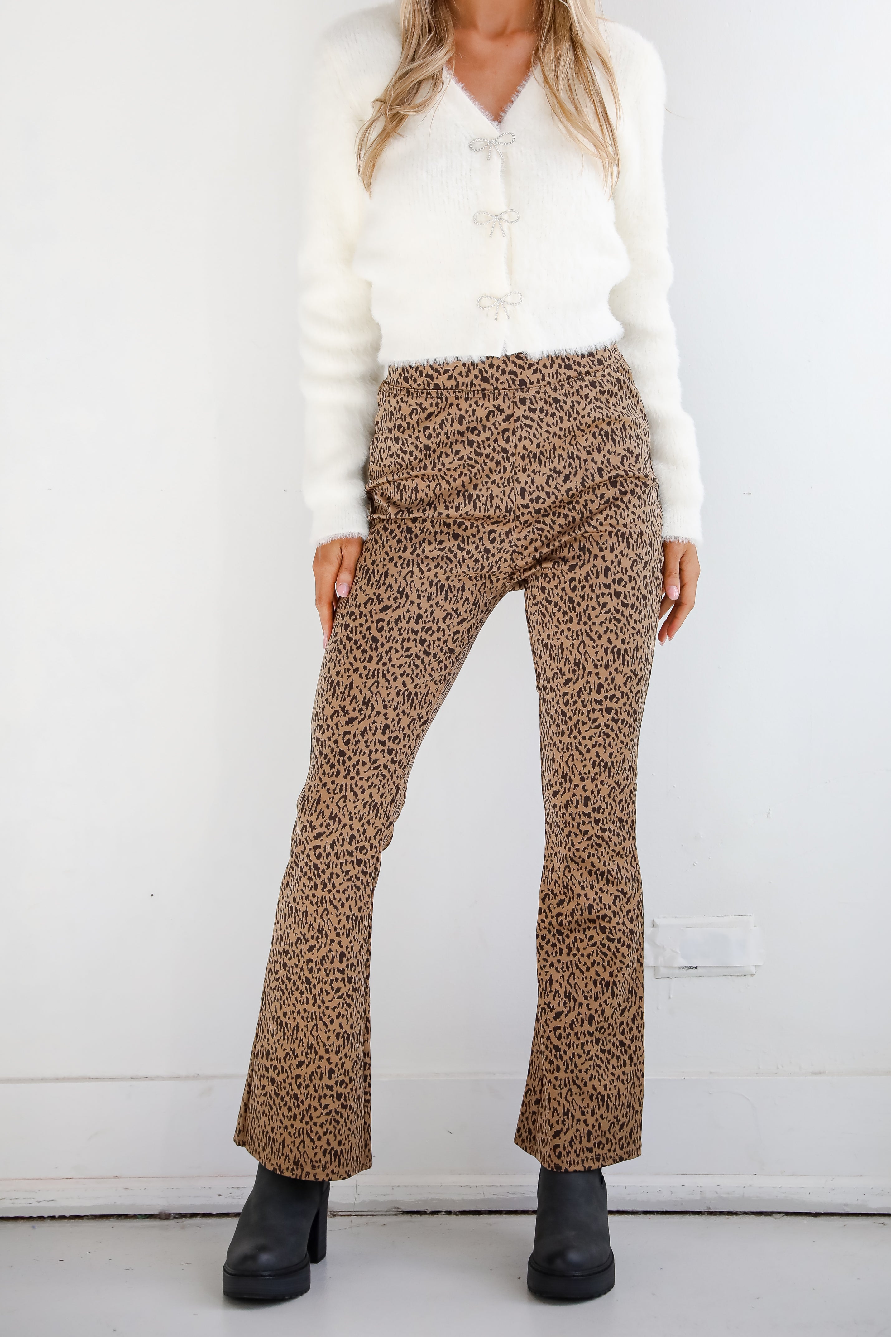 Wild Vision Leopard Flare Pants