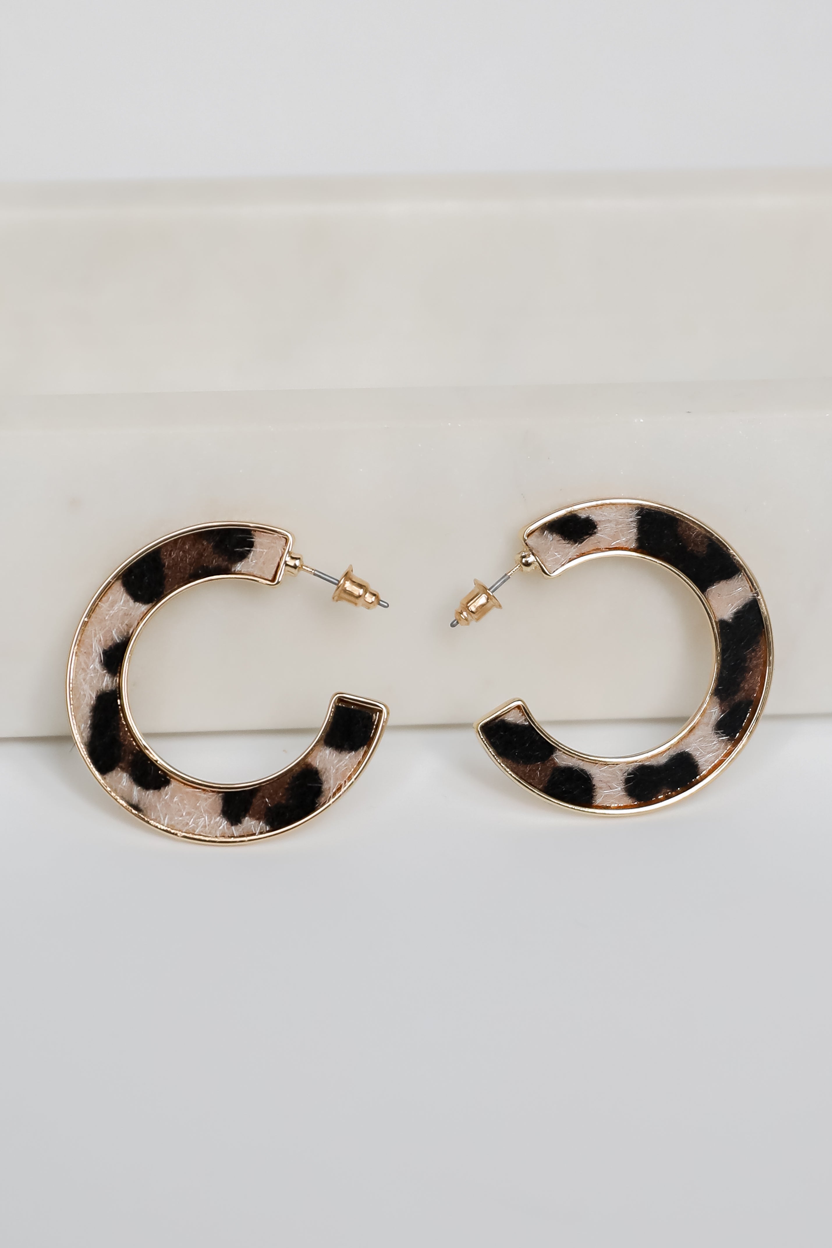 Raven Leopard Hoop Earrings