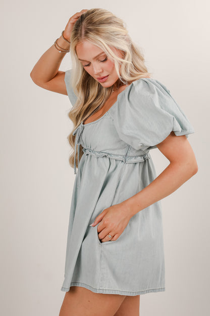 Be Yourself Light Wash Denim Romper