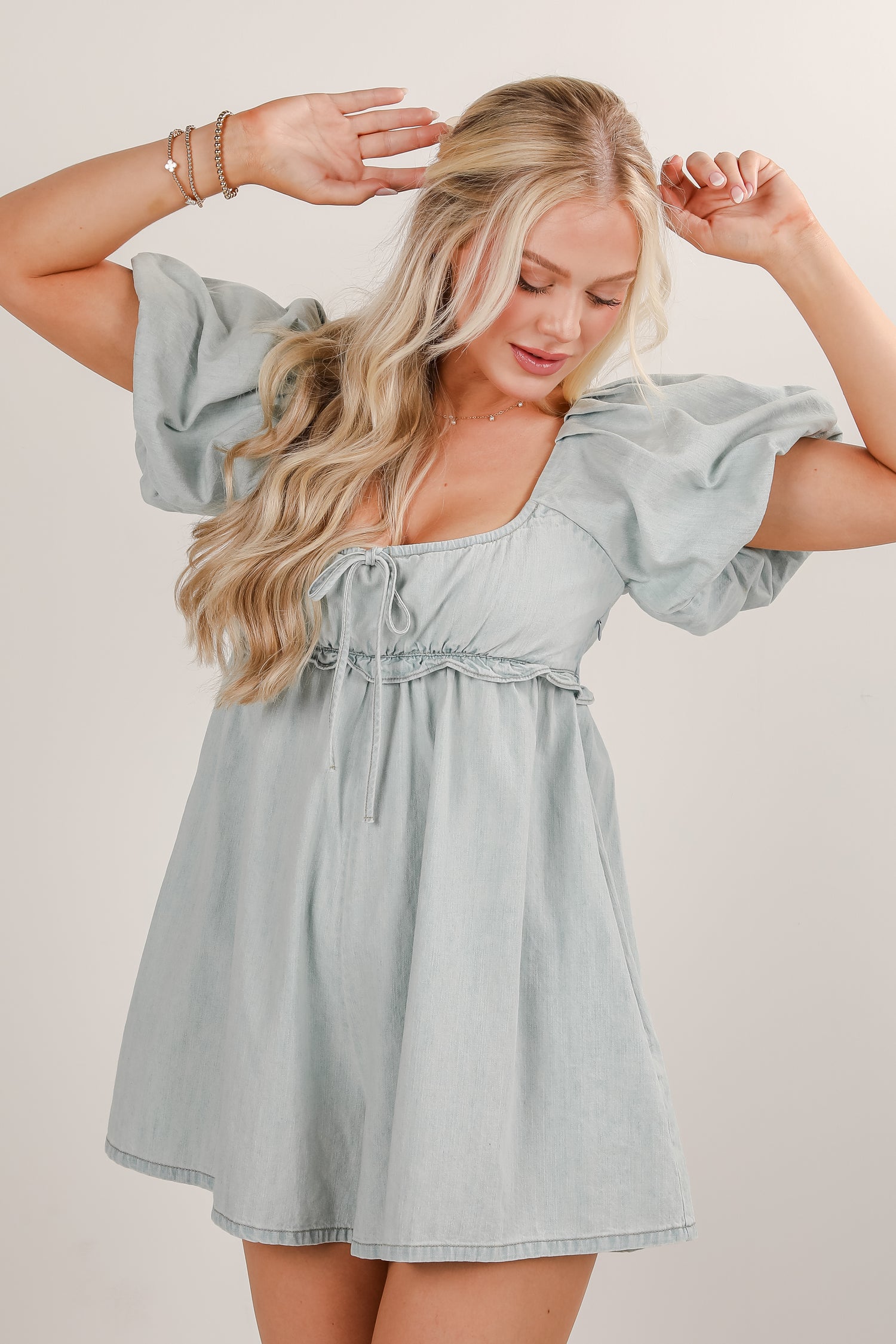 Be Yourself Light Wash Denim Romper