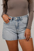 Becca Light Wash High-Rise Denim Shorts