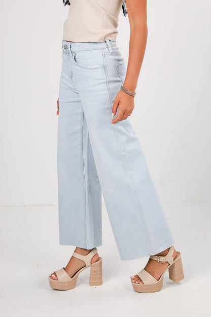 Lindsay Light Wash High-Rise Wide Leg Jeans