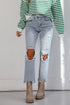 Jodie Light Wash Distressed 90s Vintage Dad Jeans