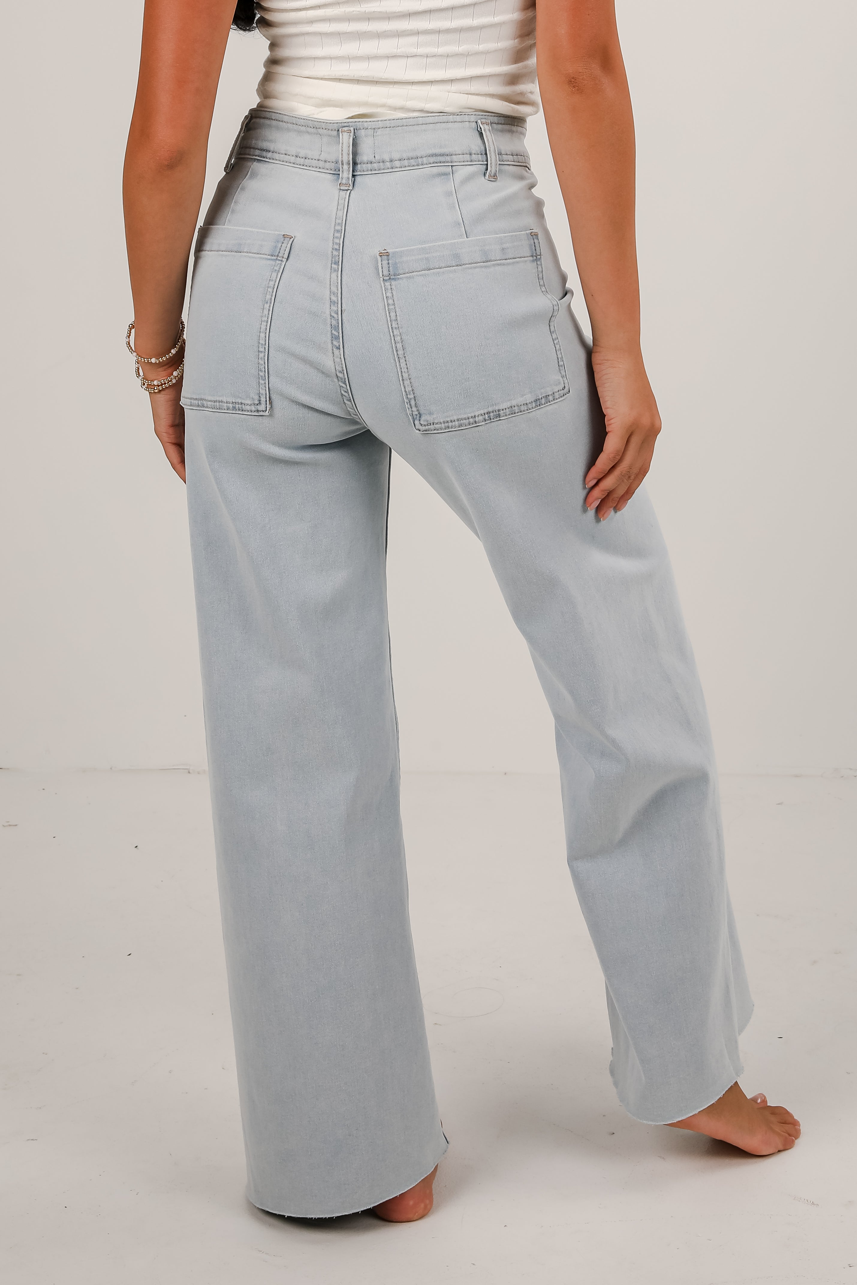 Lexi Light Wash High-Rise Wide Leg Jeans