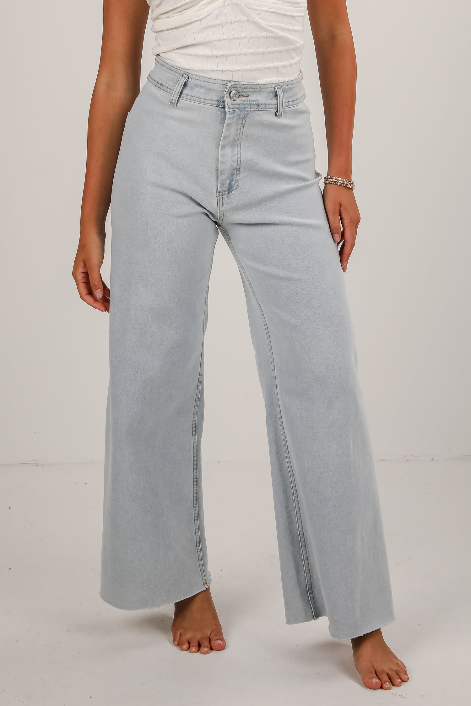 Lexi Light Wash High-Rise Wide Leg Jeans