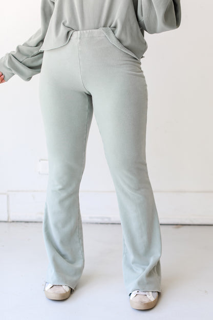 sage Lounge Pants close up